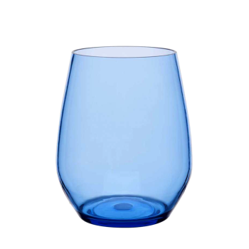 Stemless blue aqua