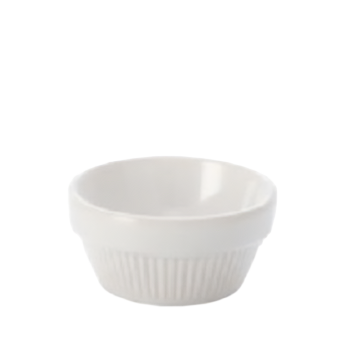 Pojemnik szklany 75 ml. żłobiony Biały