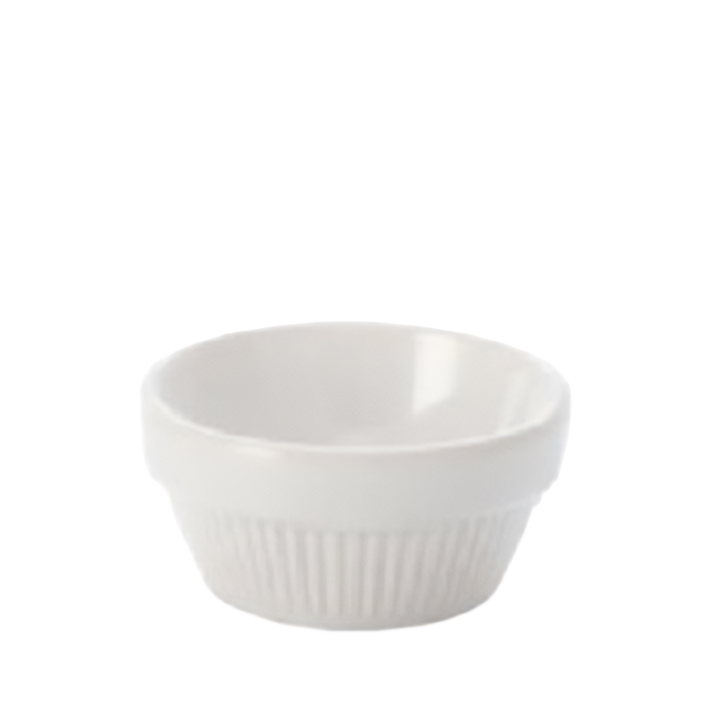 Pojemnik szklany 75 ml. żłobiony Biały