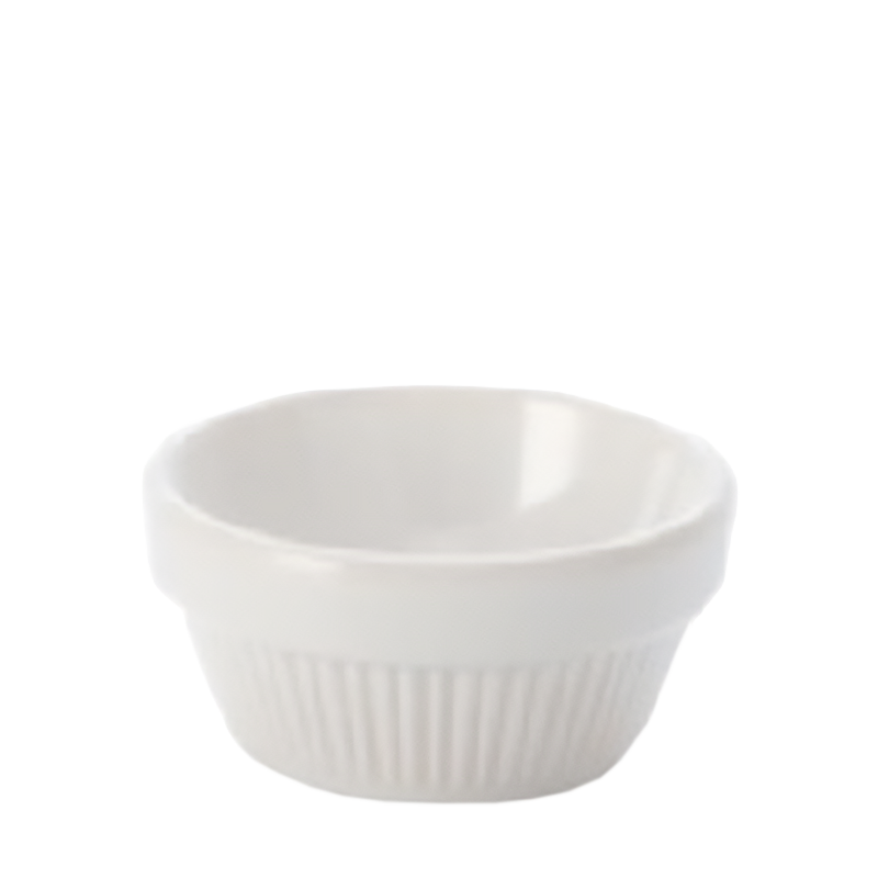 Pojemnik szklany 125 ml. żłobiony Biały