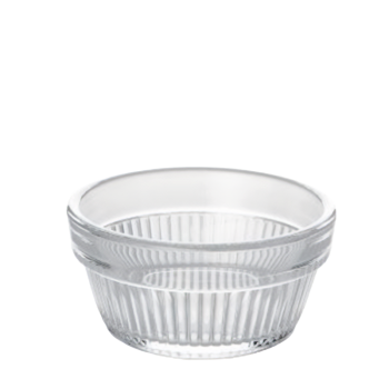 Pojemnik szklany 125 ml. żłobiony