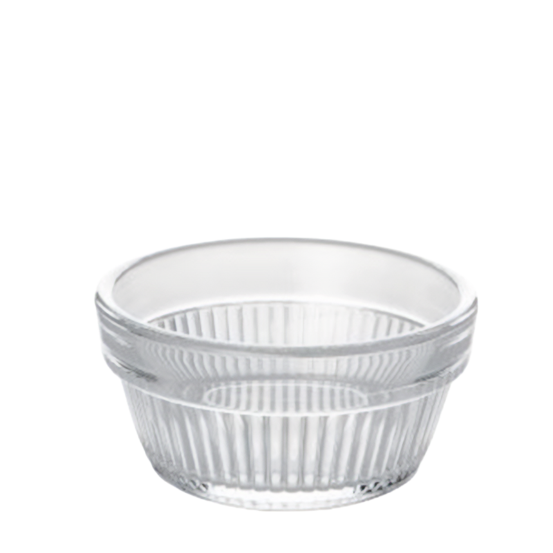 Pojemnik szklany 125 ml. żłobiony