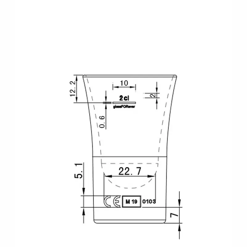 Kieliszek 2,5 cl z miarką 20 ml