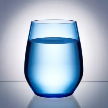 Stemless blue aqua