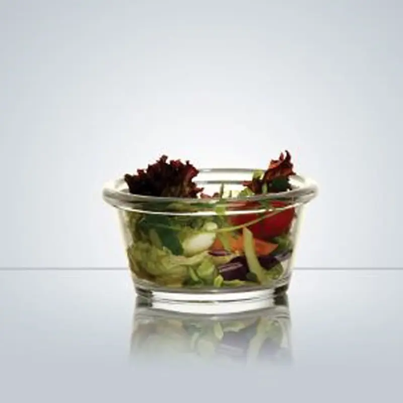 Pojemnik szklany 125 ml. żłobiony Biały