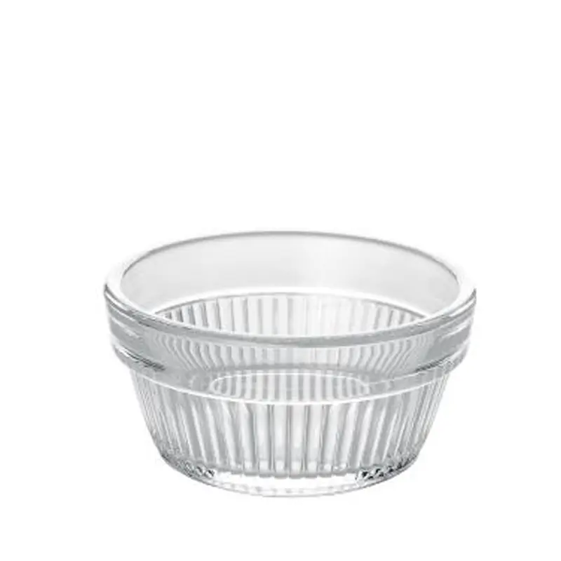 Pojemnik szklany 125 ml. żłobiony Biały